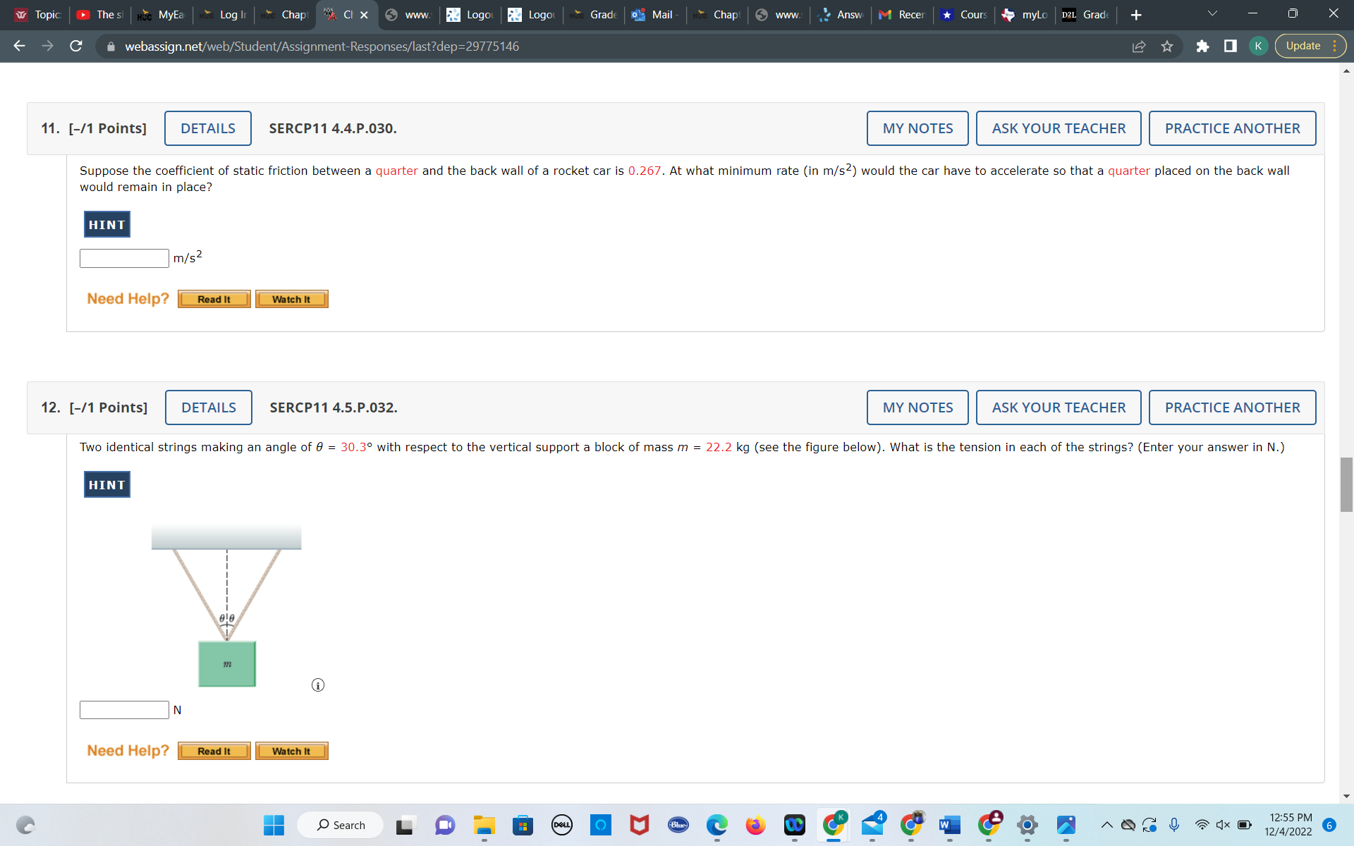 YOUR TEACHER PRACTICE ANOTHER A force of 25.0 N is applied in
