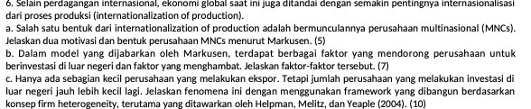 agangan i nomi global n pentingnya in dari proses produksi (internationalization of
