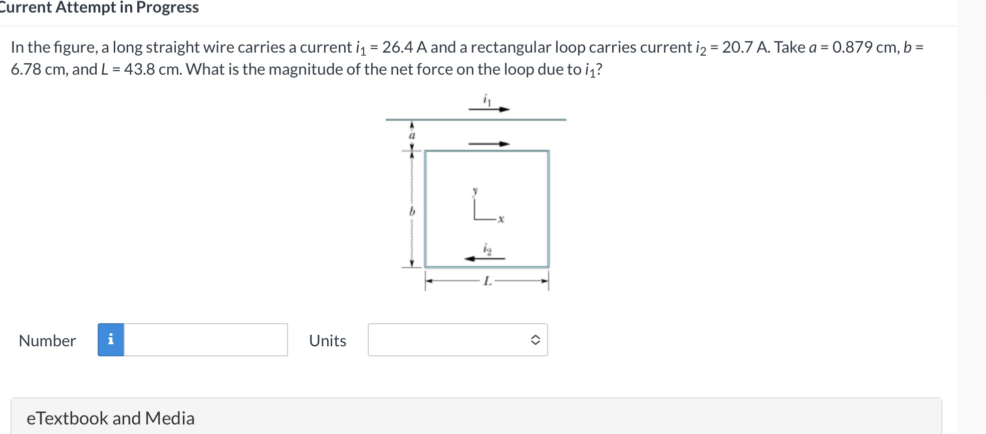  Current Attempt in Progress In the figure, a long straight wire