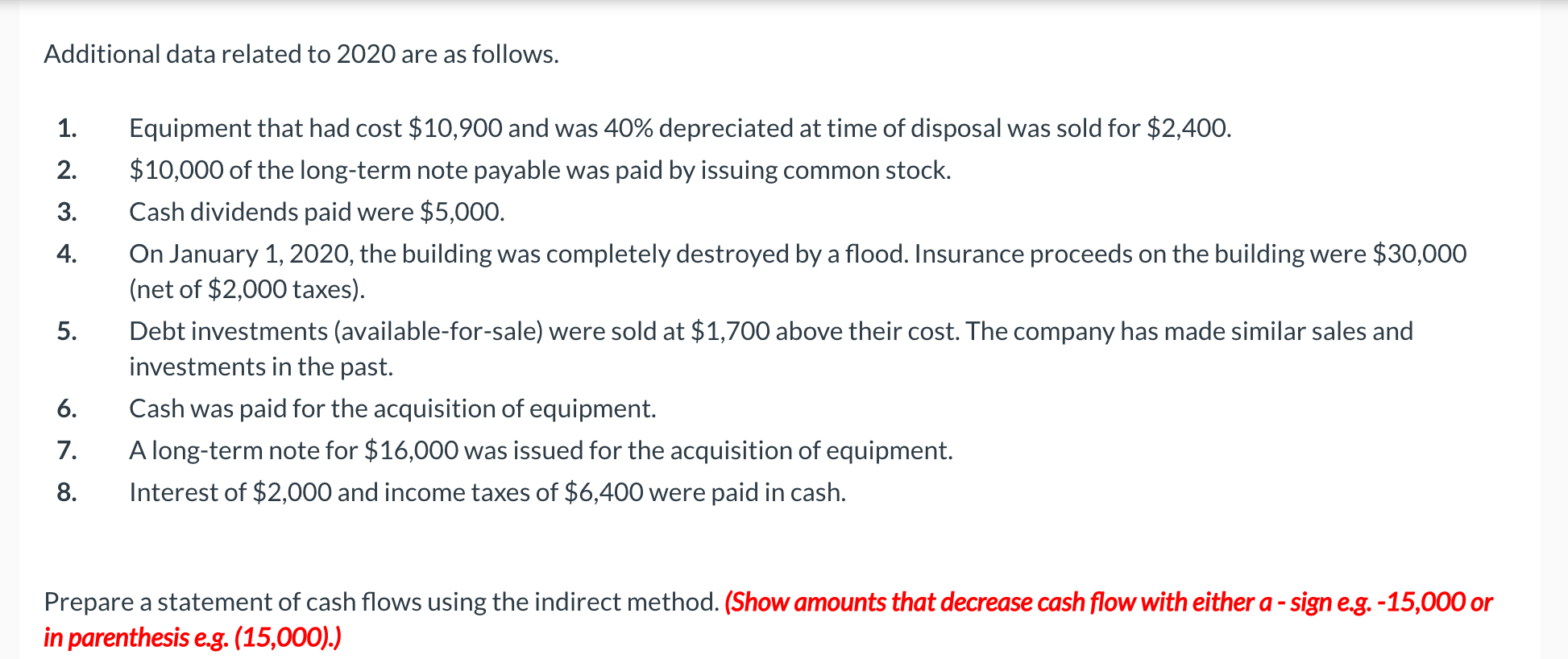 I NEED HELP WITH THIS QUESTION PLEASE The comparative balance sheets