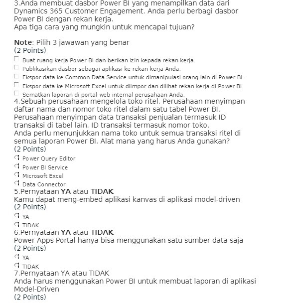 3.Anda membuat dasbor Power Bl yang menampilkan data dari Dynamics 365