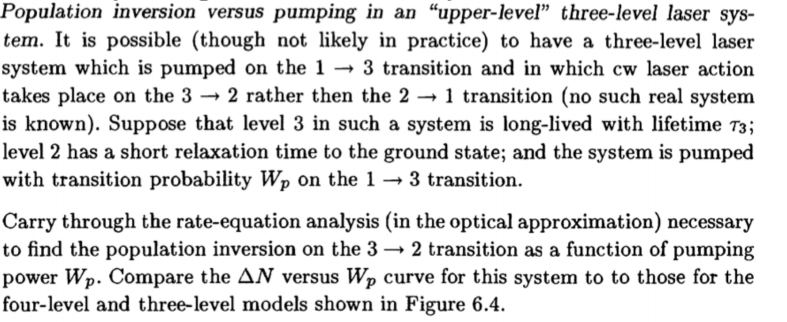 laser system which is pumped on the 1 + 3 transition and