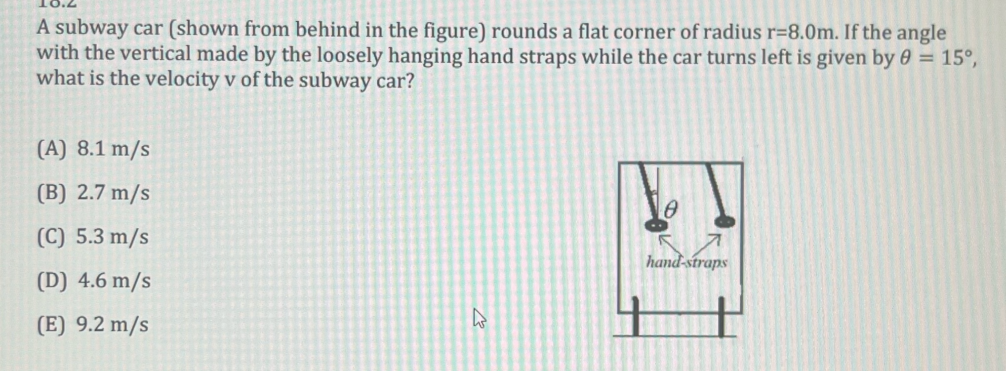 What are the steps on solving this problem? 10.4 A subway car