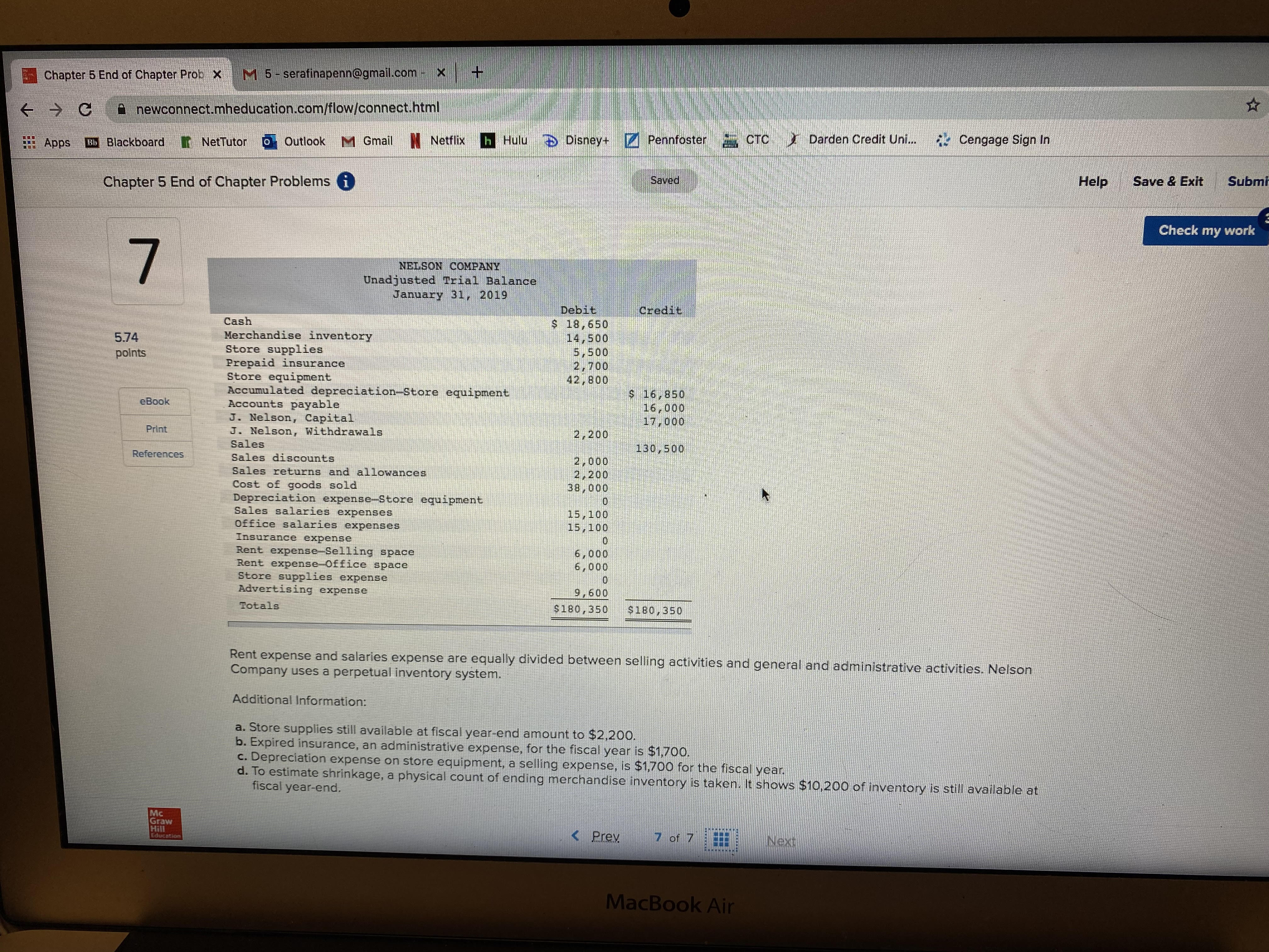 I neeed te answer Chapter 5 End of Chapter Prob x M