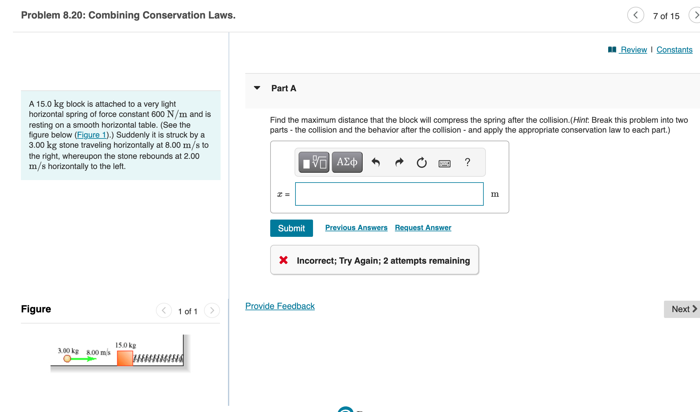 Problem 8.20: Combining Conservation Laws. I Review | Constants V PartA
