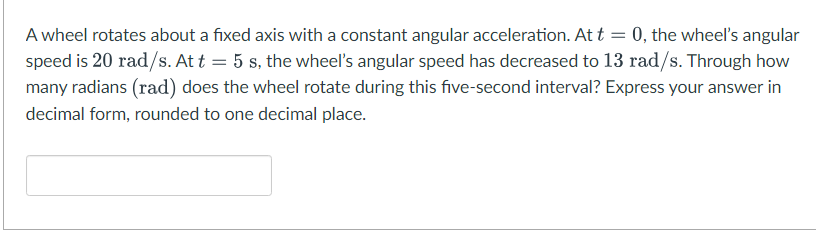 A wheel rotates about a fixed axis with a constant angular