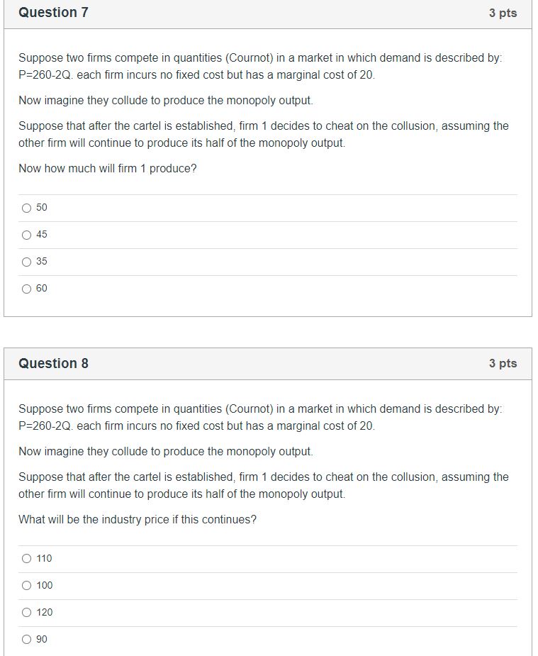 quantities (Coumoi) in a market in which demand is described by: PiotrED.