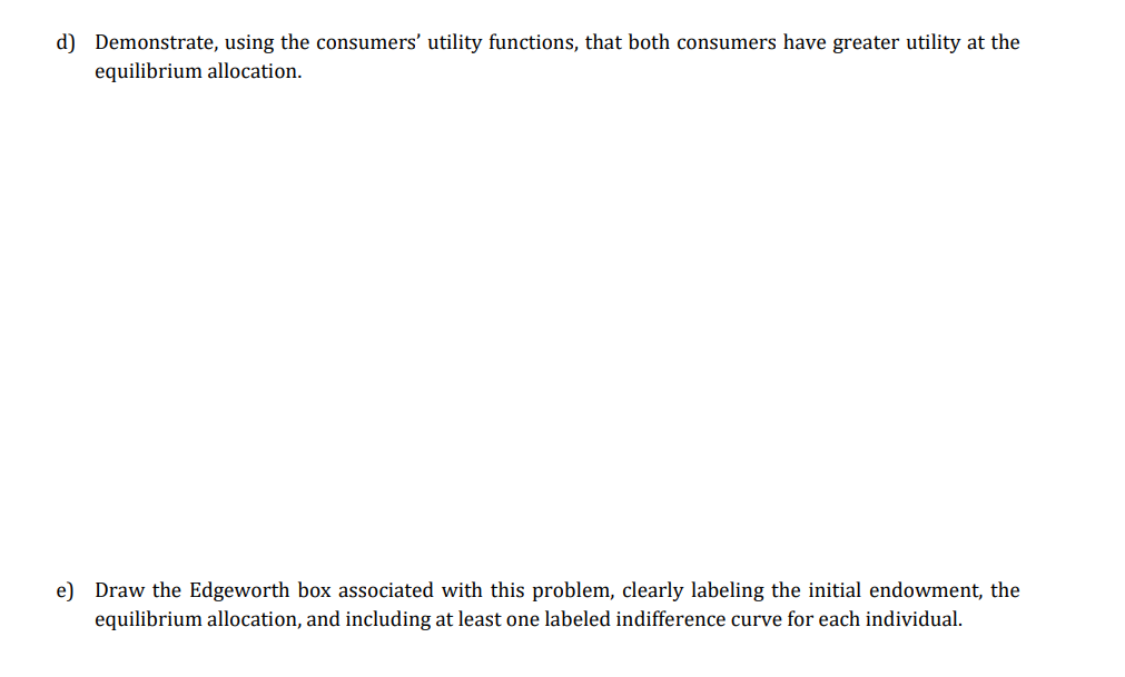 If px = 1, find the equilibrium demand for Frank and Maria