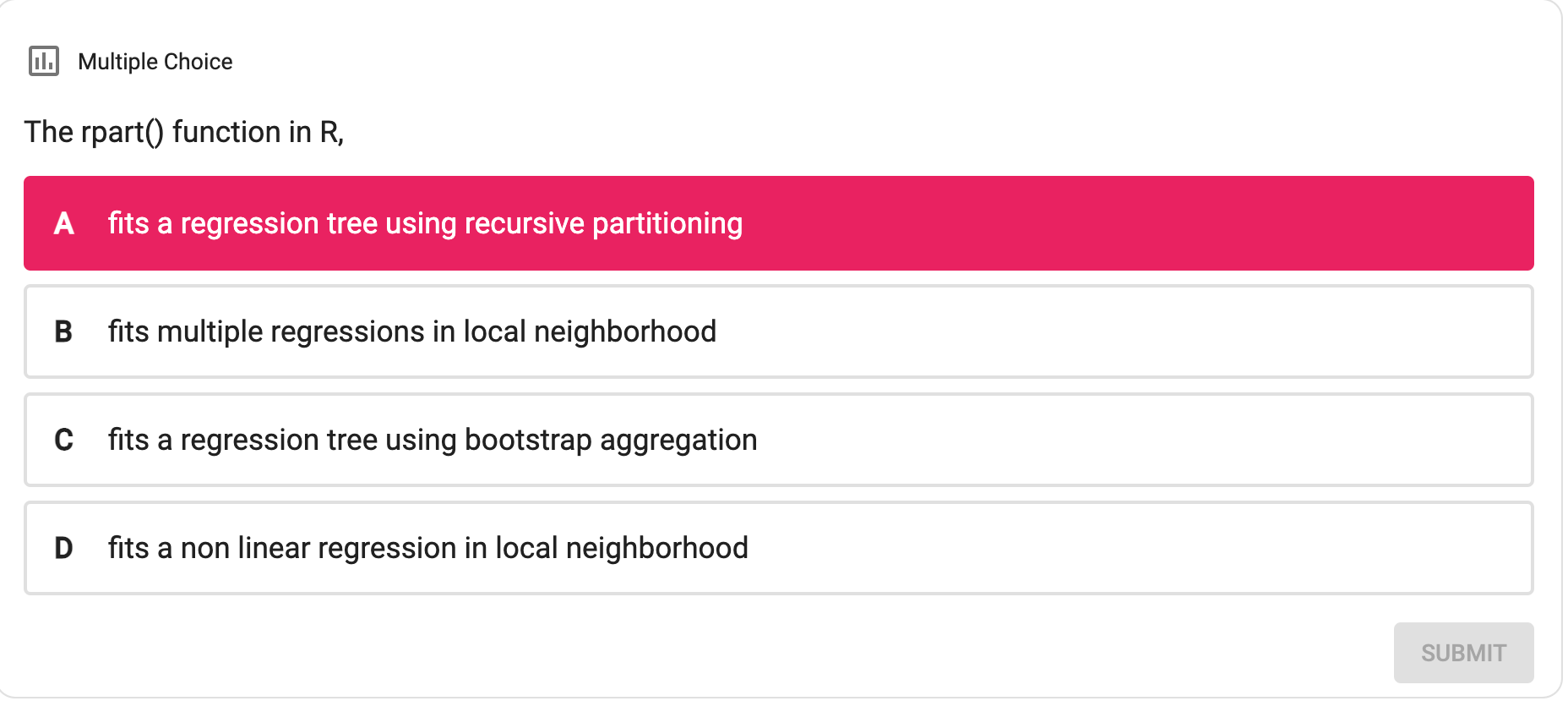 of miss-classified things. A classification tree is very similar to a regression