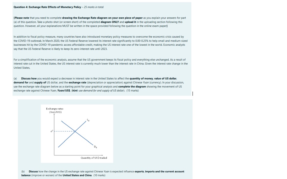 HELP ME SOLVE THIS ONE Question 4: Exchange Rate Effects of Monetary