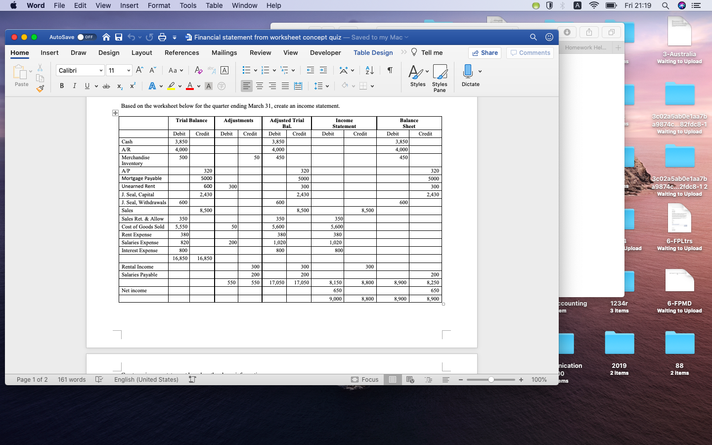 how to make a income statement Word File Edit View Insert Format