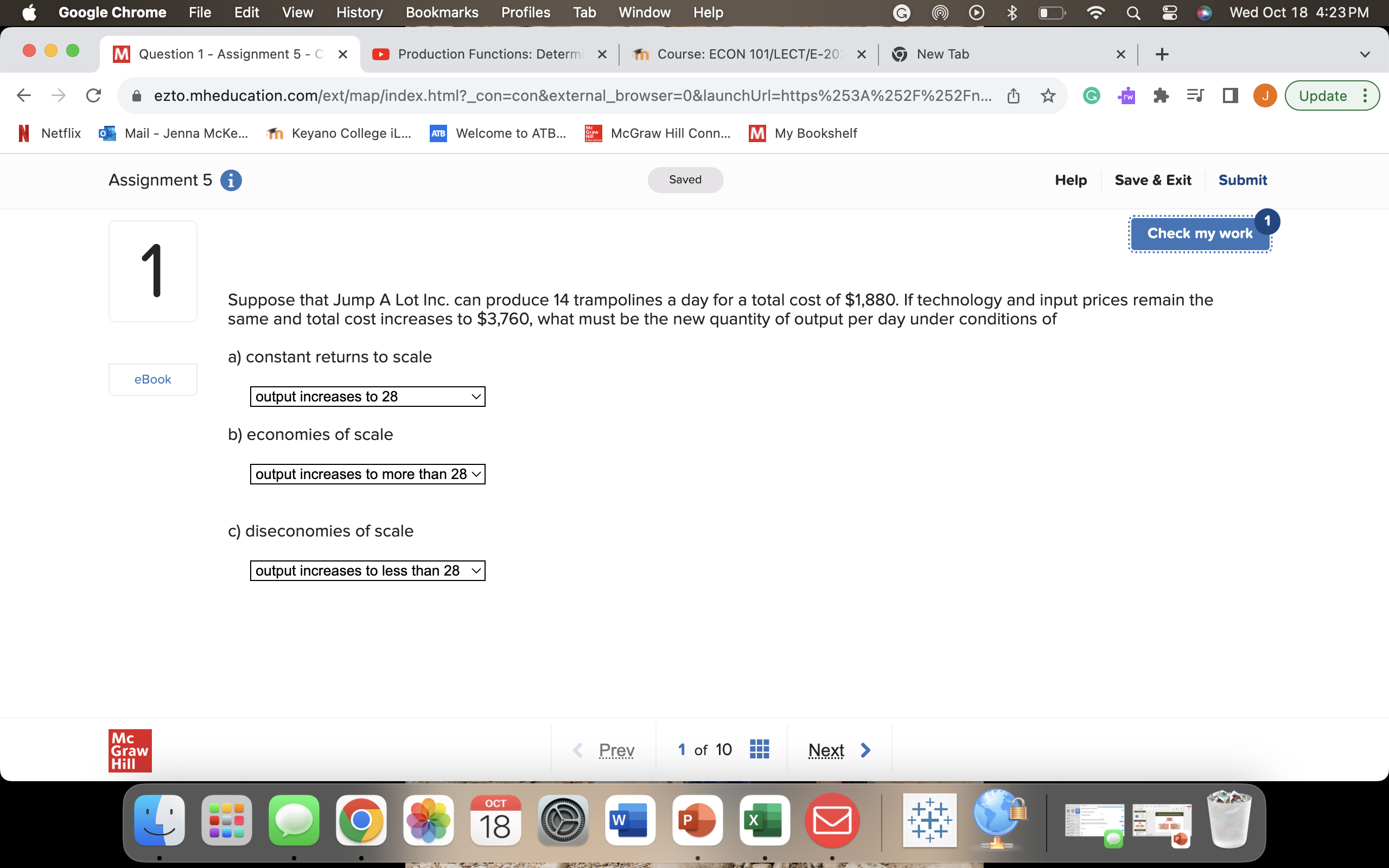 G Q 8 Wed Oct 18 4:23PM O M Question 1 -