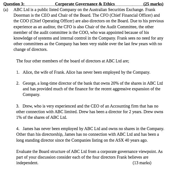 is a public listed Company on the Australian Securities Exchange. Frank Doorman