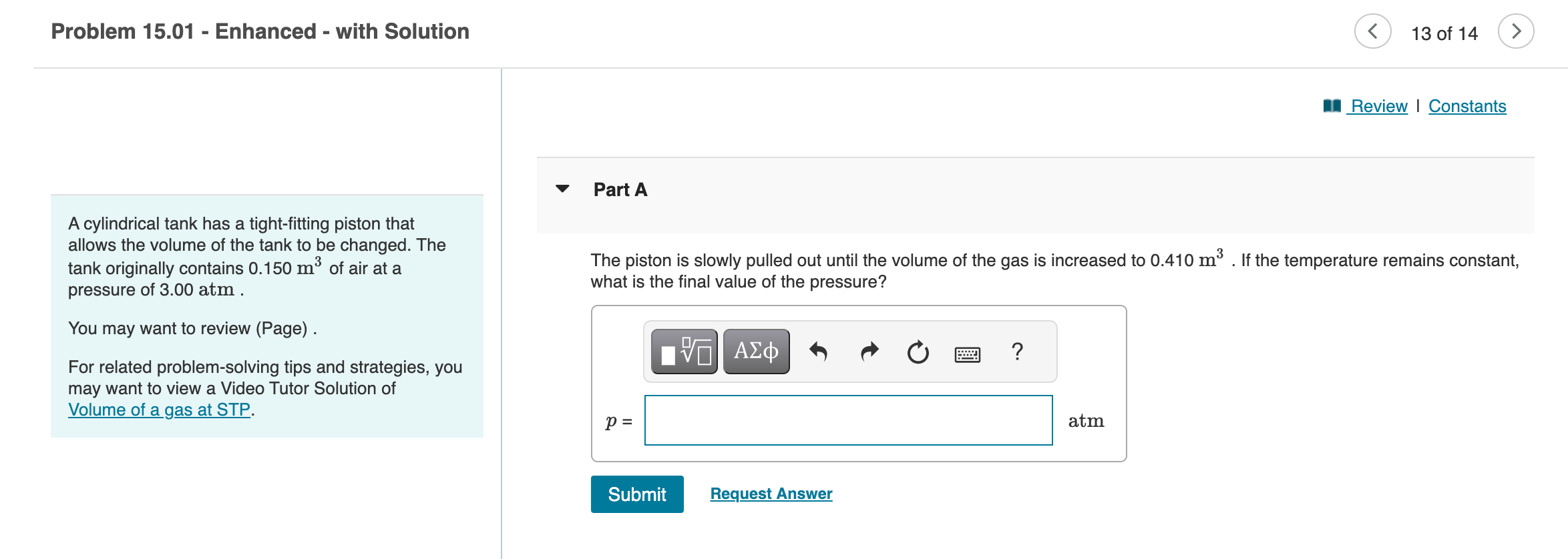 constant, and T is the absolute temperature of the gas. It follows
