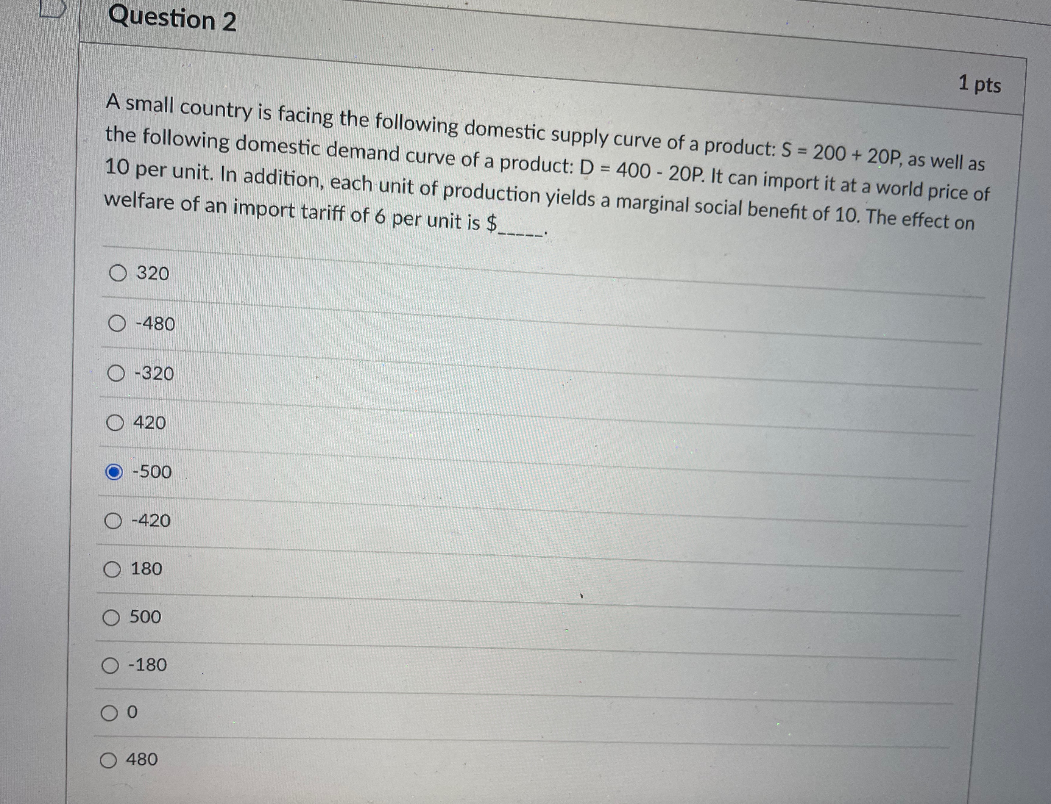 Explain with steps Question 2 1 pts A small country is facing