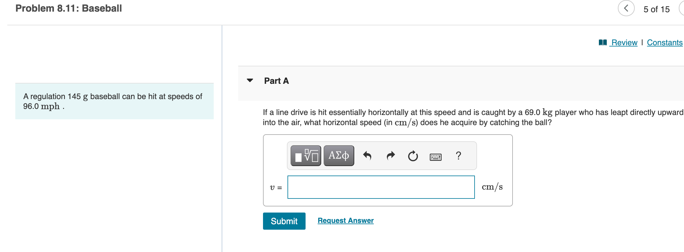 the stone rebounds at 2.00 m/s horizontally to the left. Find the