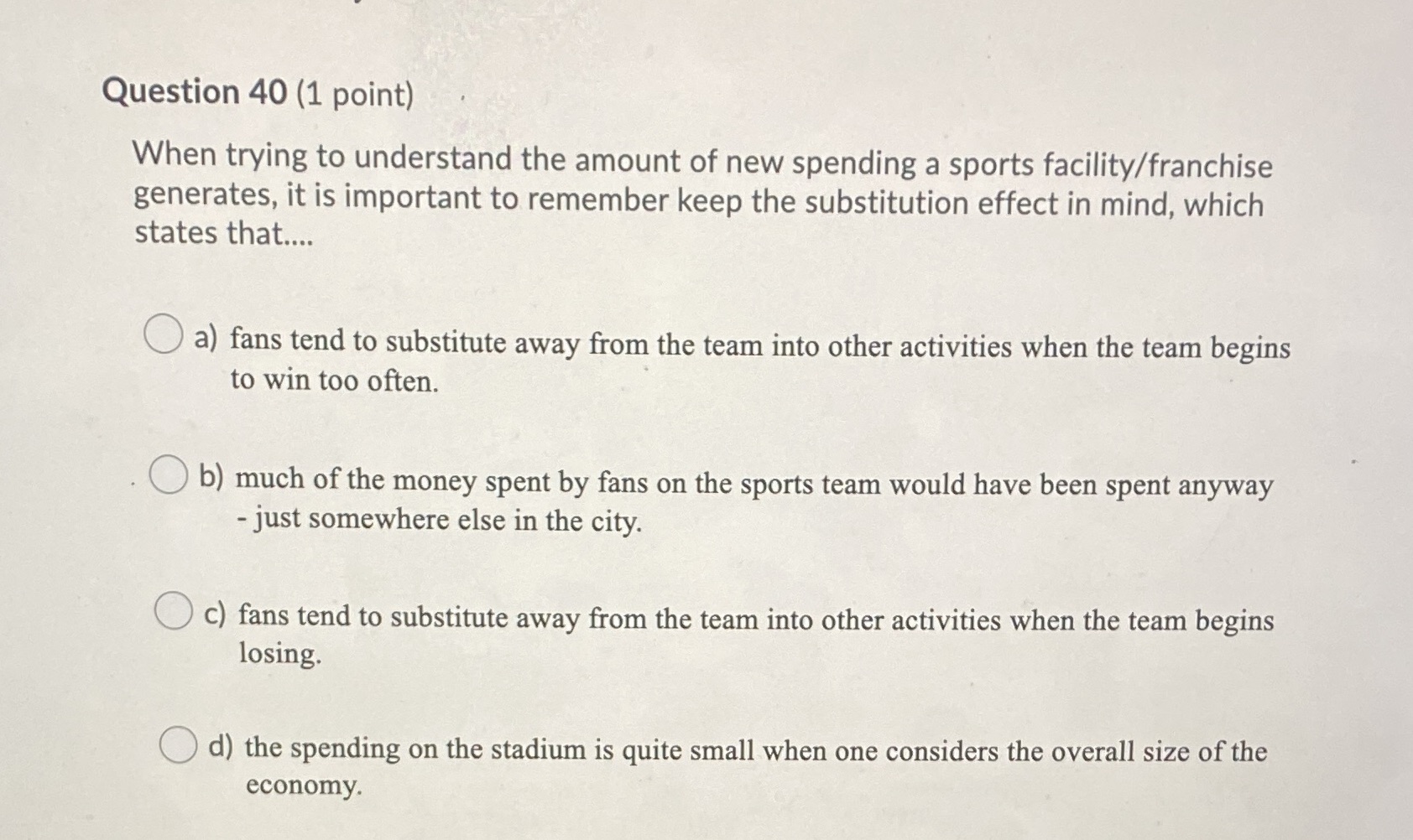 new spending a sports facility/franchise generates, it is important to remember keep