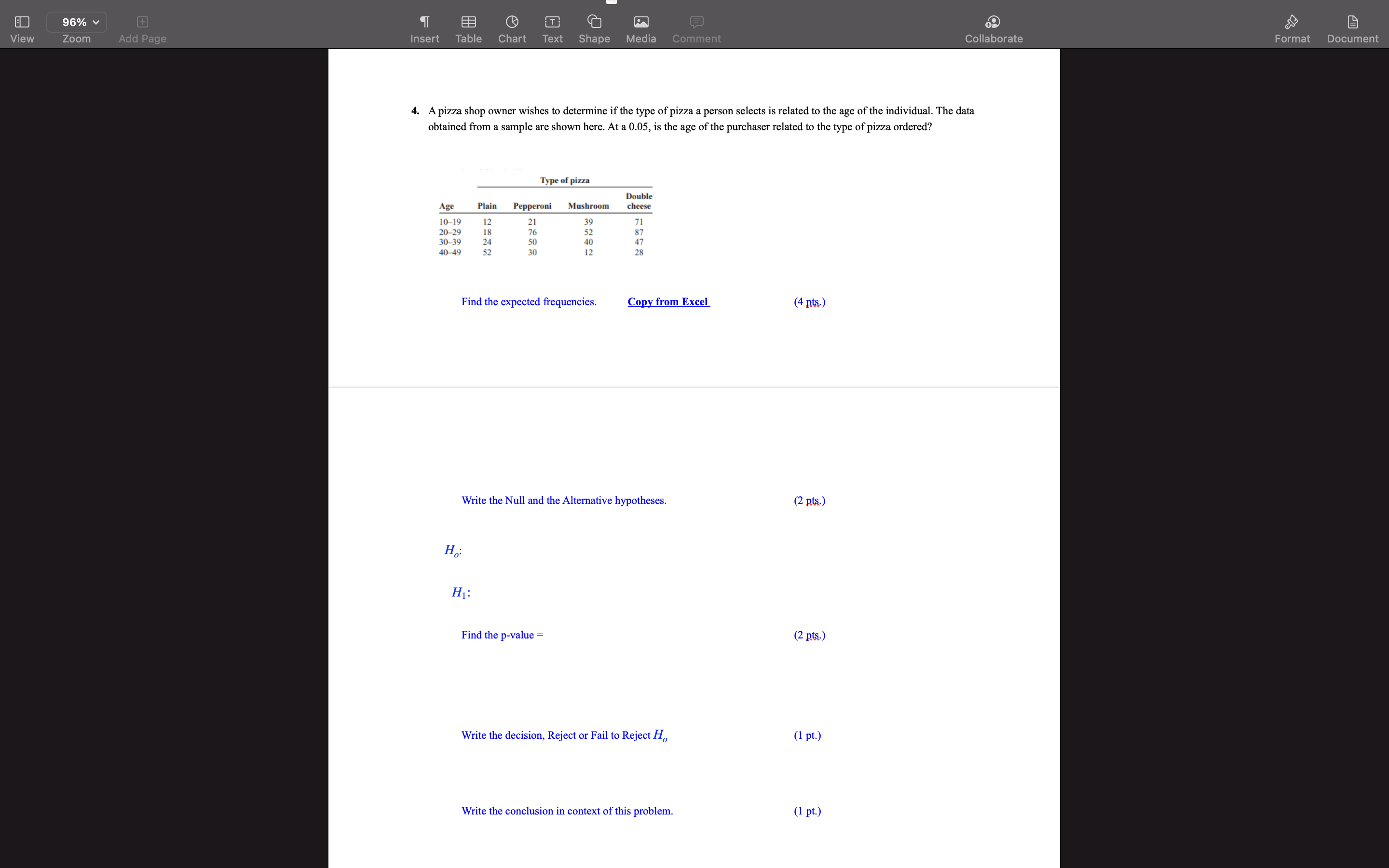  96% T Collaborate Format Document View Zoom Add Page Insert Table