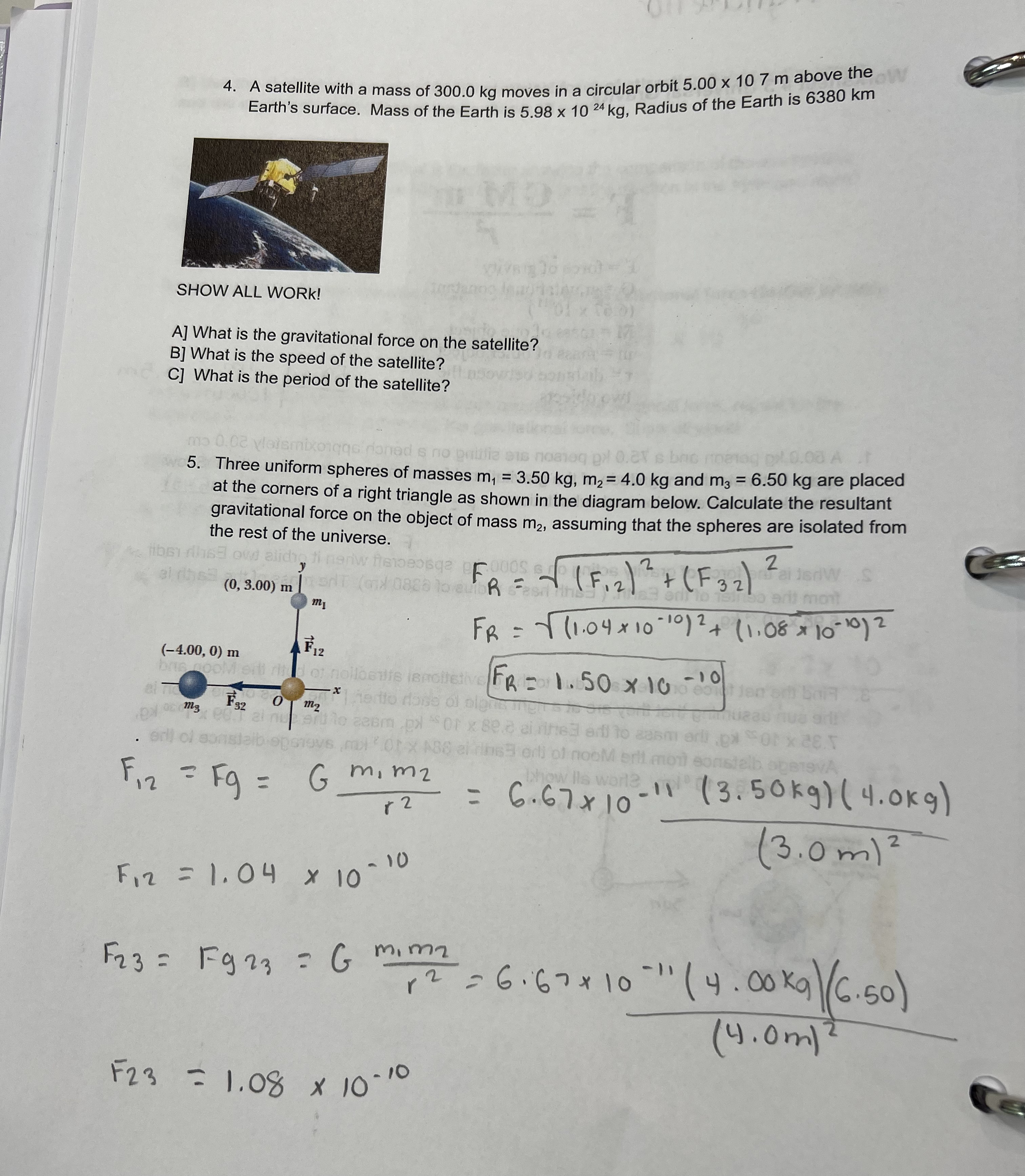  Worksheet # 3 Universal Gravity a mi savory p4 0.006 to