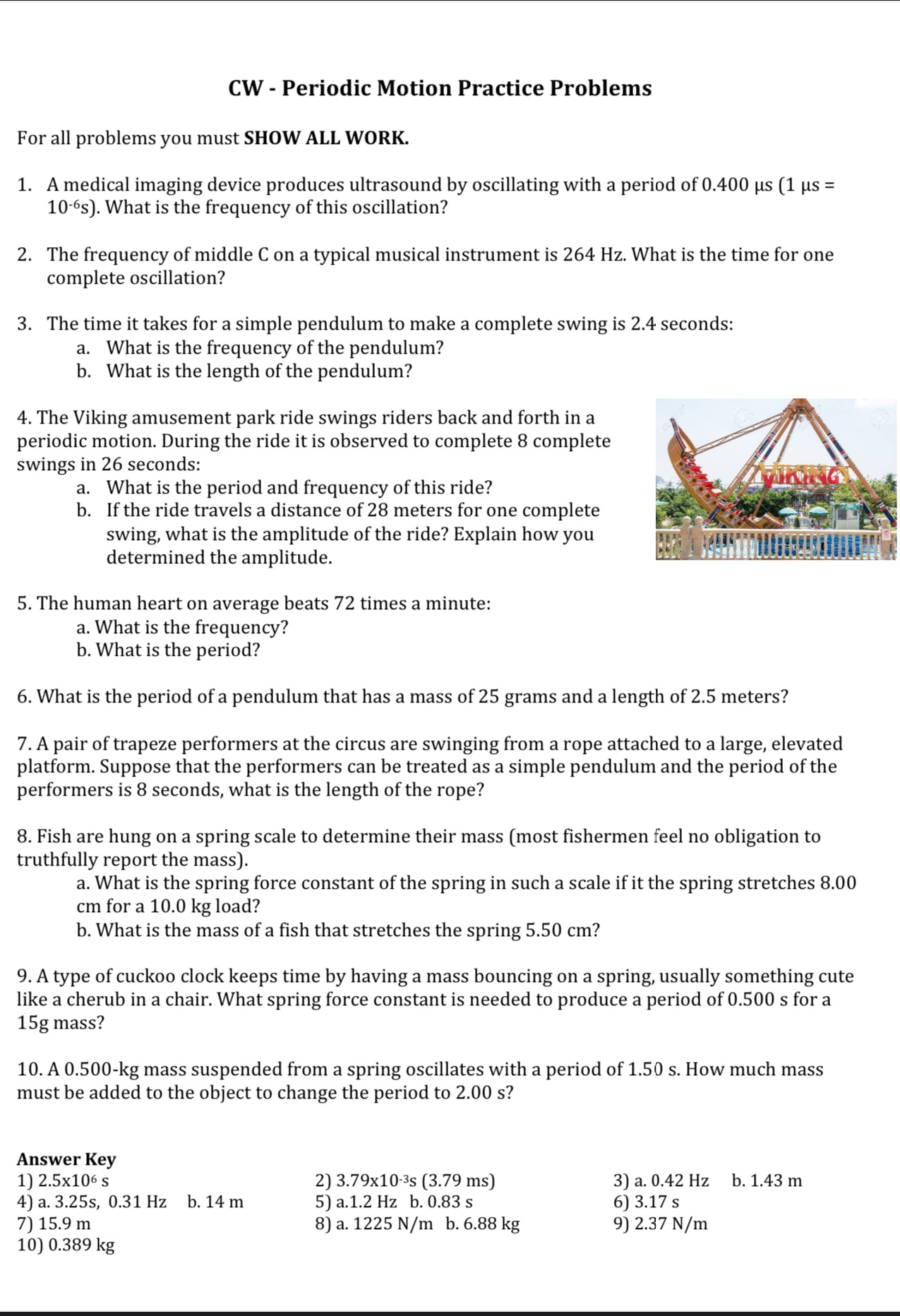 Show work for each problem. Follow the instructions for each problem. CW