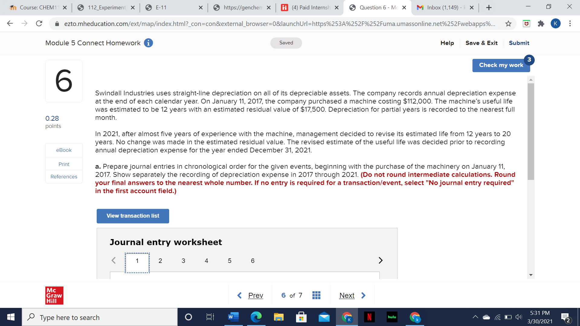 How do I solve? In Course: CHEM11 X 5 112_Experiment X E-11