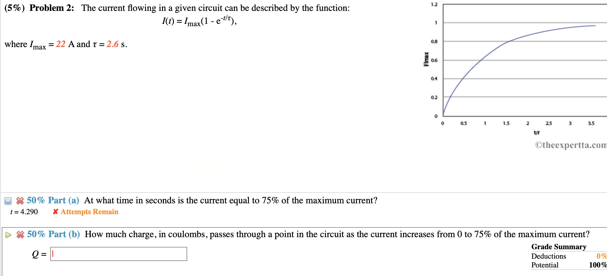help me with A and B please (5%) Problem 2: The current