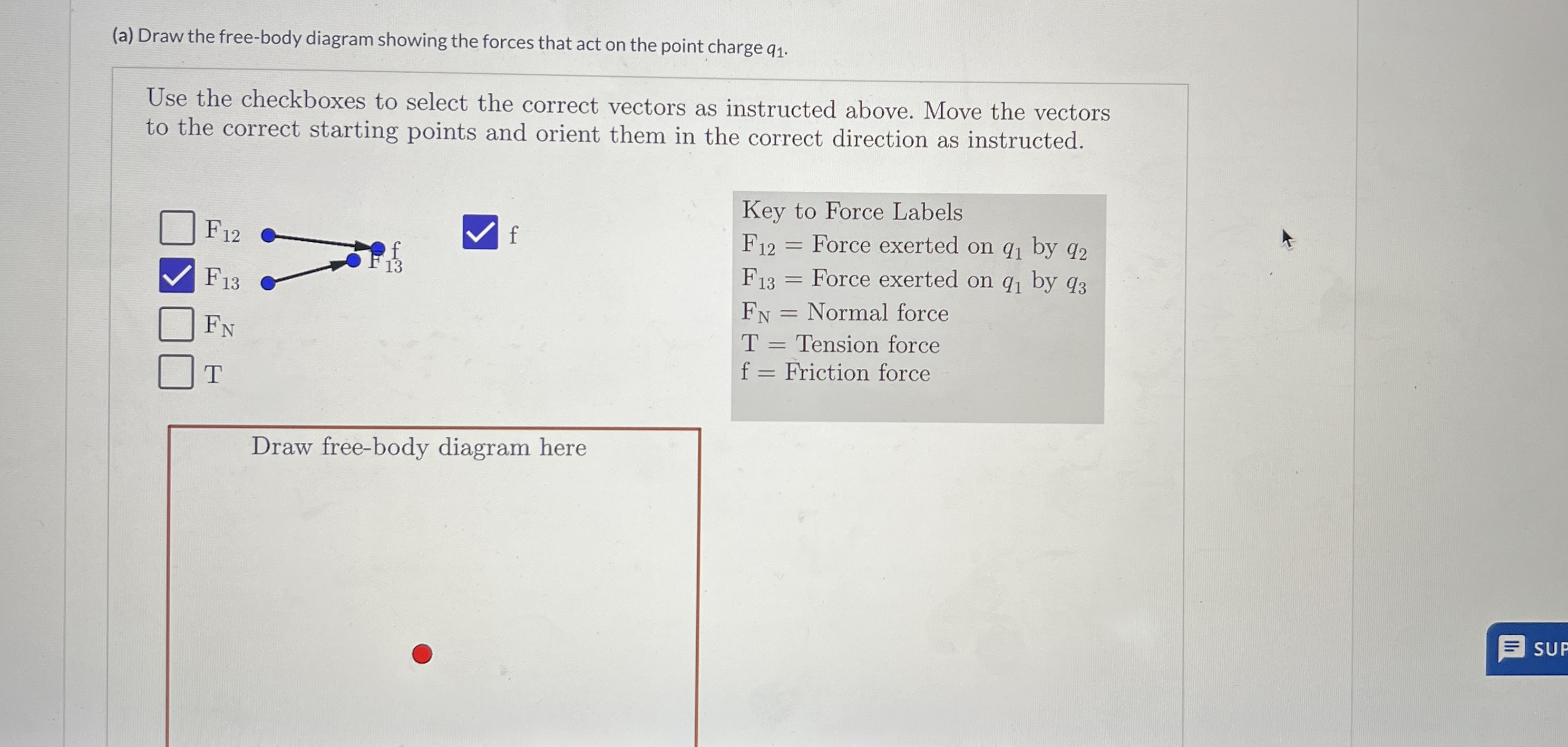 charge q1. (b) Determine the net force (magnitude and direction) exerted on