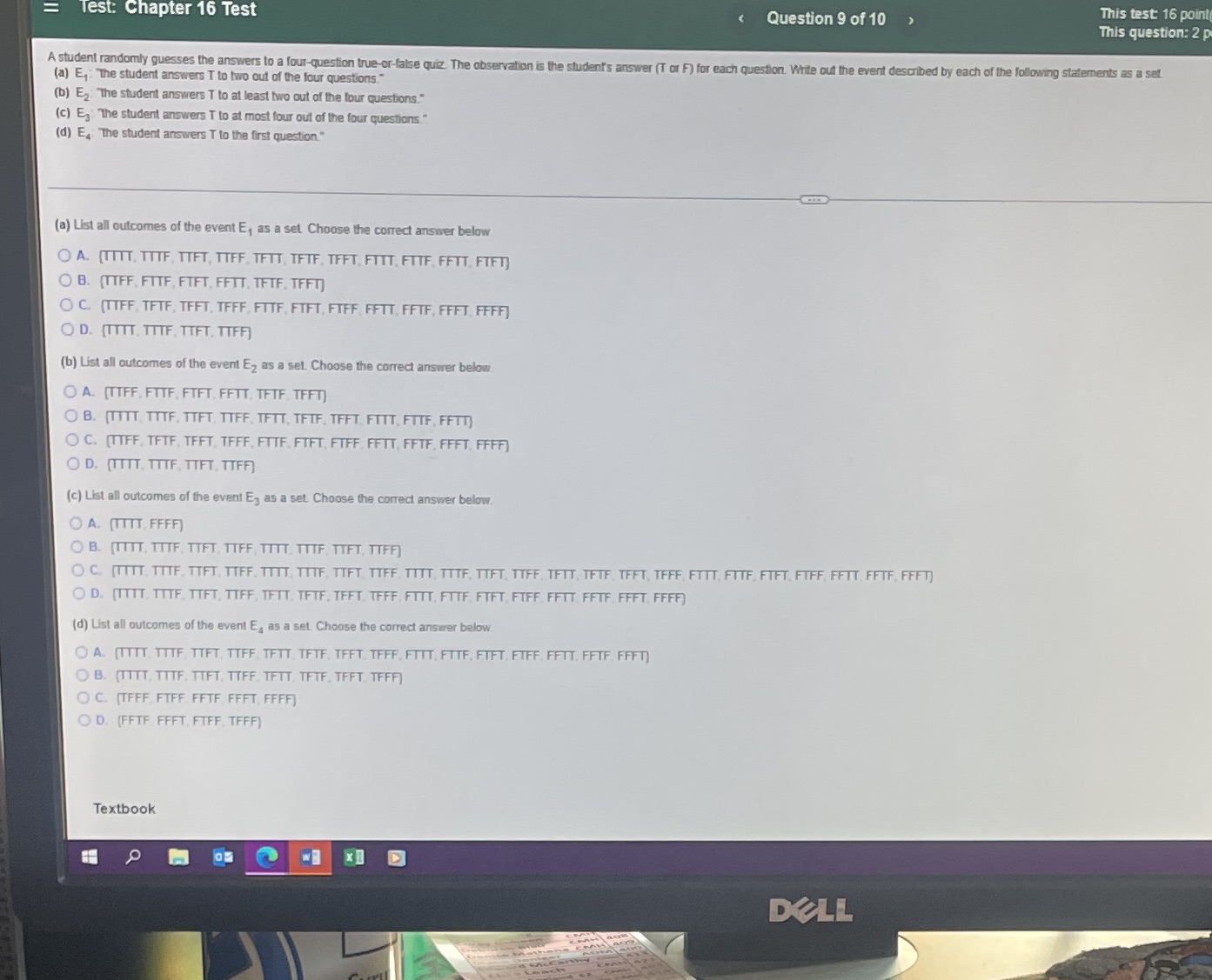 Test: Chapter 16 Test This test: 16 point This question: 2