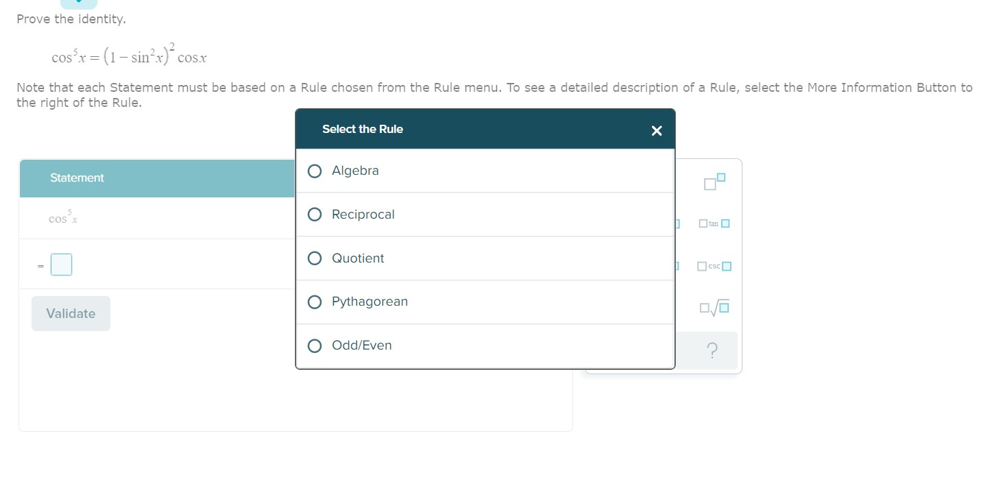use the or button as necessary. Example: X = +2kn, ke Z