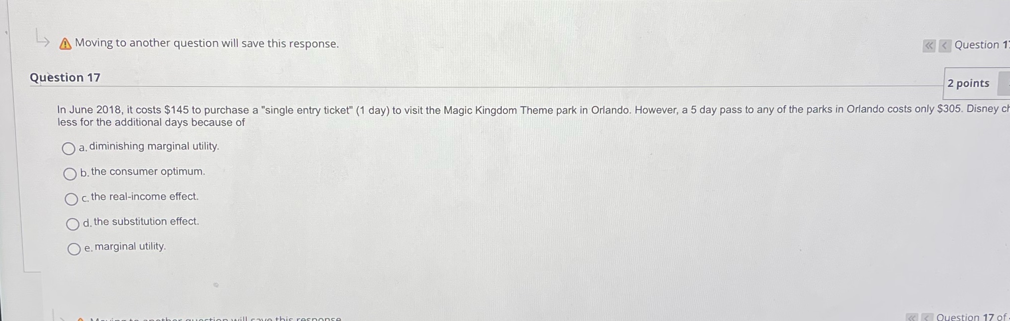 L) Moving to another question will save this response. Question 17 k