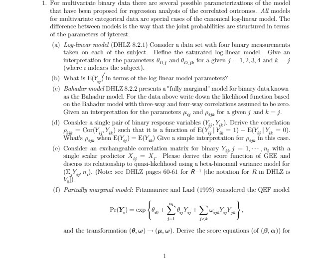 the model that have been proposed for regression analysis of the correlated
