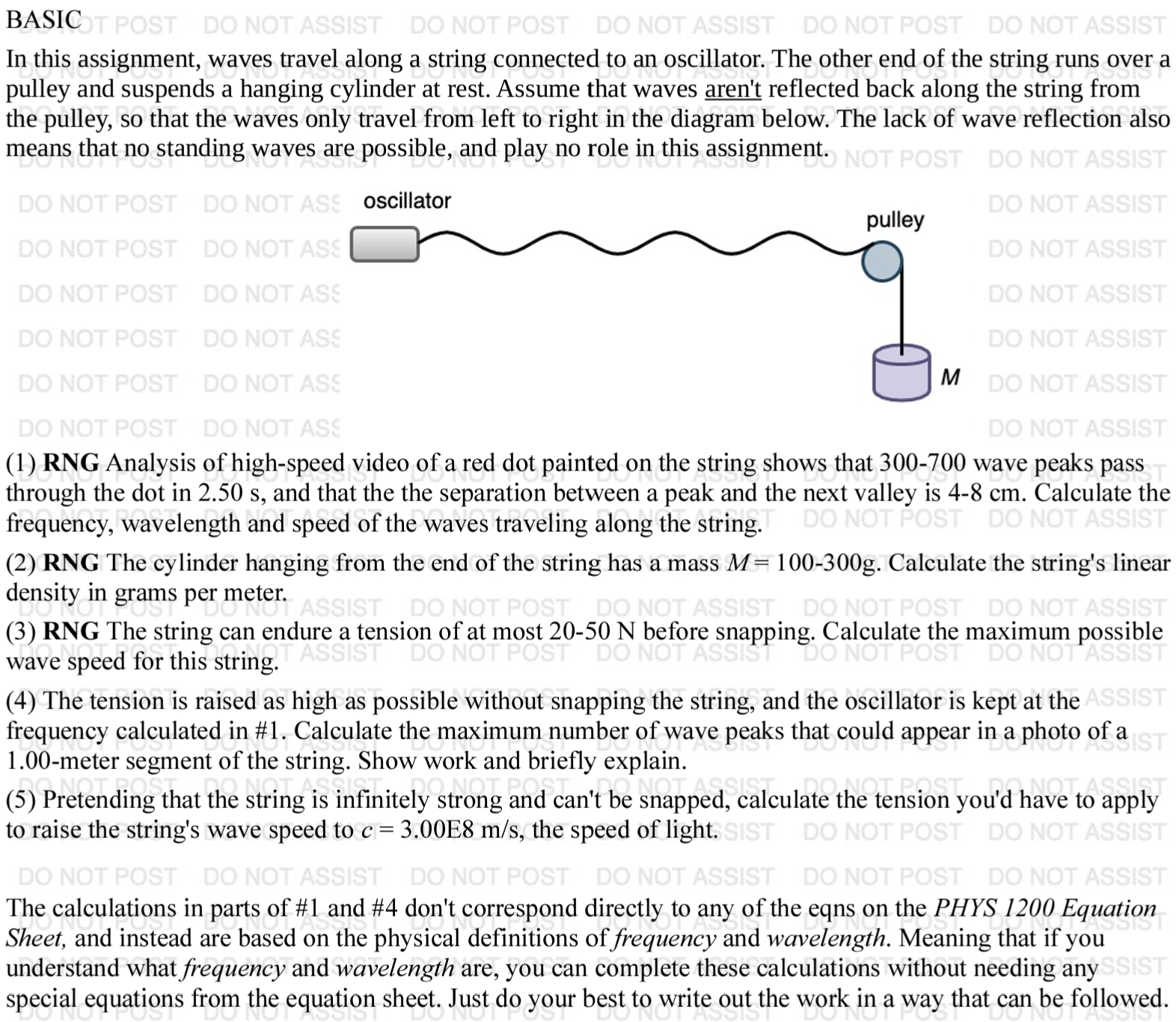 EXAM 3.5: WAVES BASICOT POST DO NOT ASSIST DO NOT POST DO