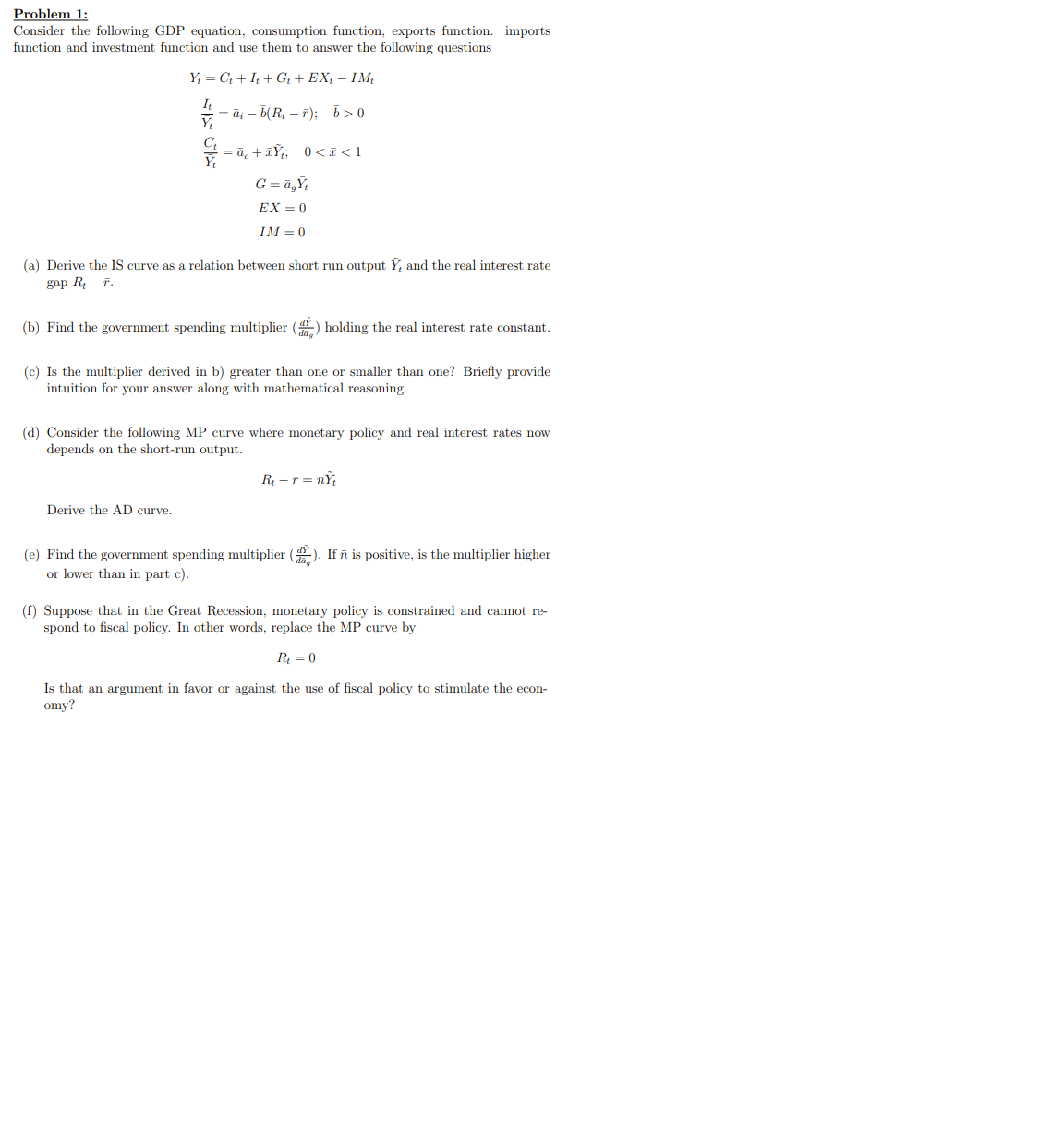 Please help me with questions d) e) and f) only. Please give