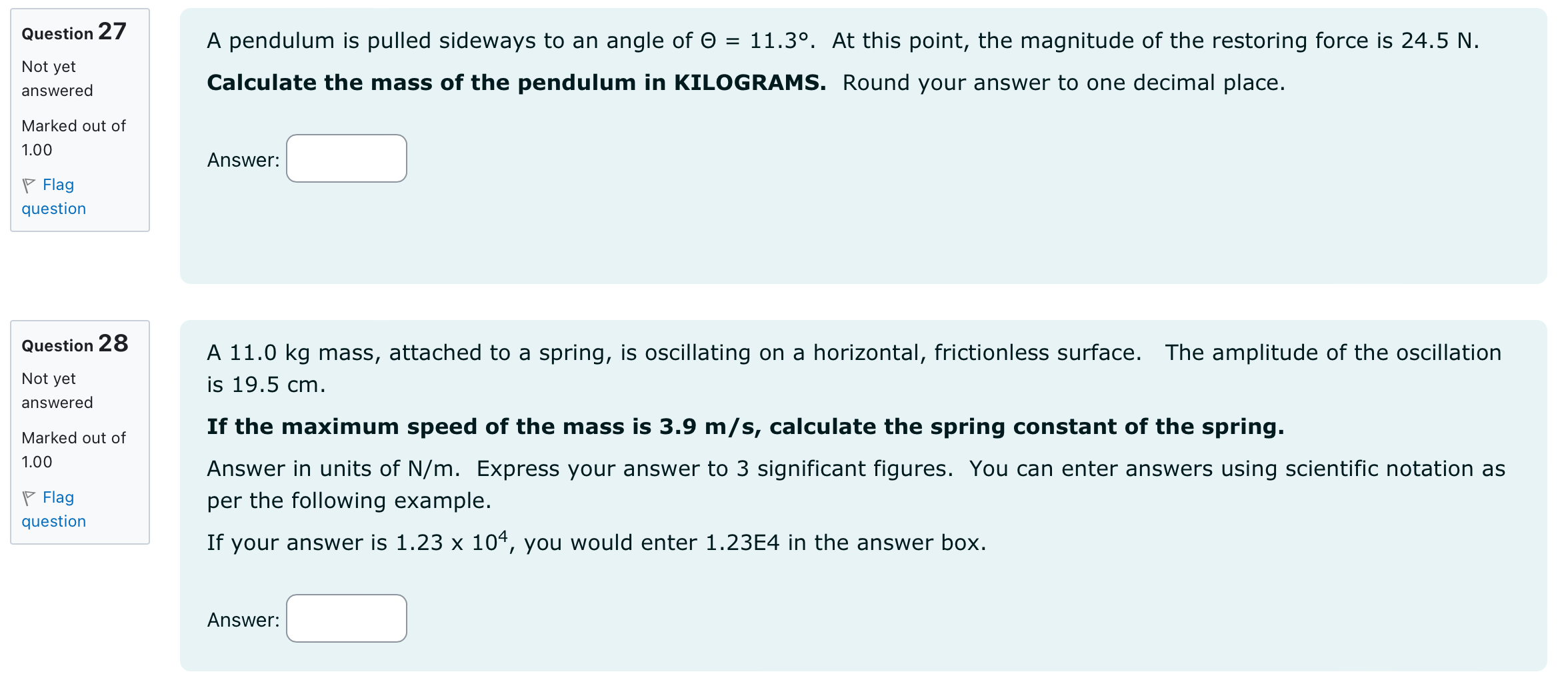  PLEASE HELP ME WITH THIS PHYSICS QUIZ THERES A TIME LIMIT