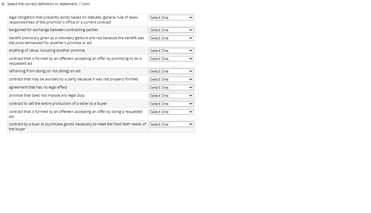 secect the correct anwer to each question. | b d |