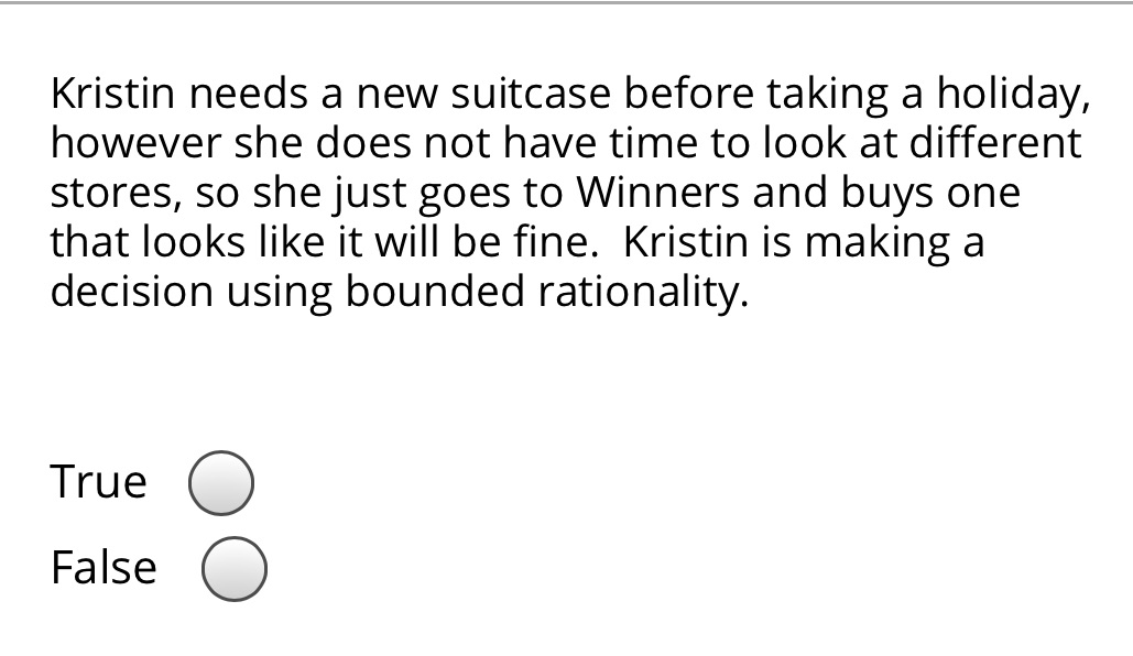 does not have time to look at different stores, so she just