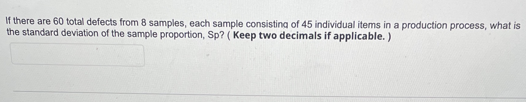 If there are 60 total defects from 8 samples, each sample