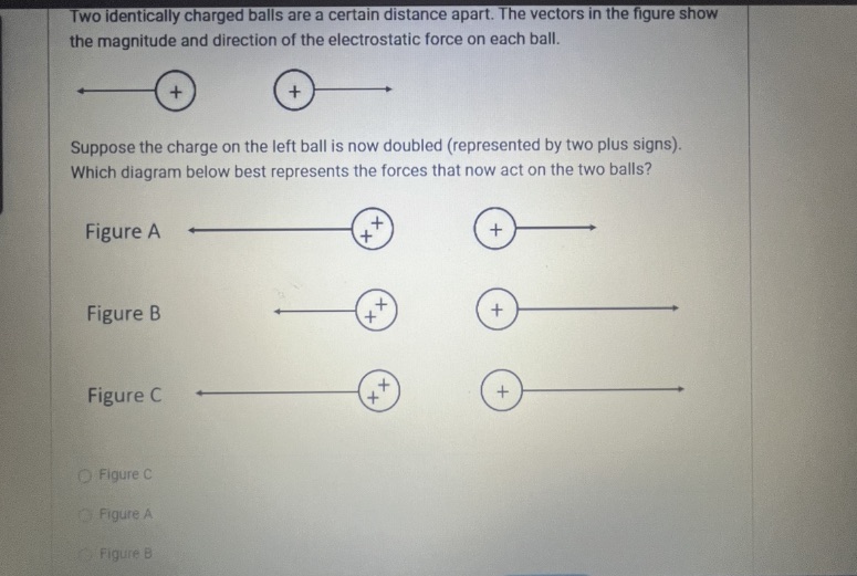 Help with this please Two identically charged balls are a certain distance