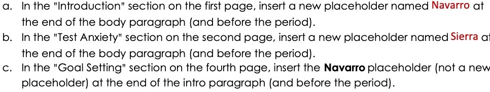  In the "Introduction" section on the first page, insert o new