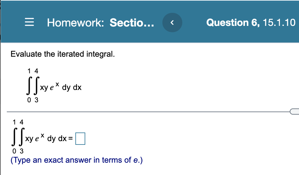 dx dy= (Type an exact answer.) Homework: 45 Sectio... ii Question 13,
