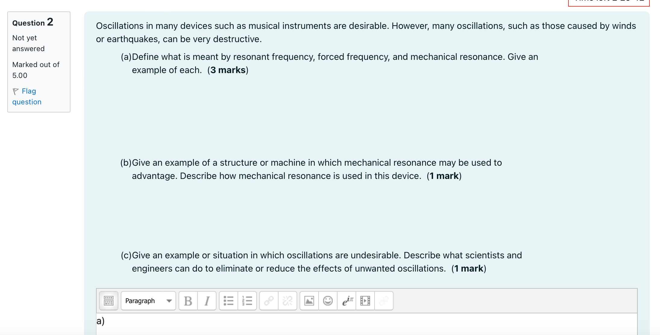 PLEASE HELP ME WITH THIS PHYSICS ASSIGNMENT THERES A TIME LIMIT Question