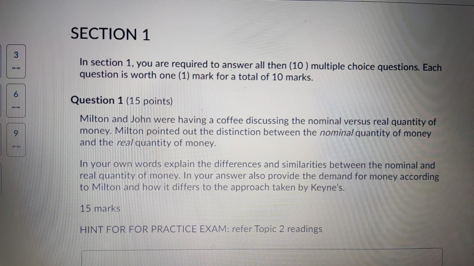 2 (15 points) 6 Carolyn was on a short break from her