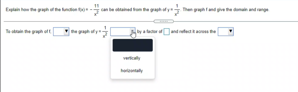 it across the stretch shrinkExplain how the graph of the function f(x)