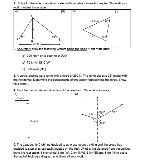 in each triangle. Show all your work, not just the answer 9)