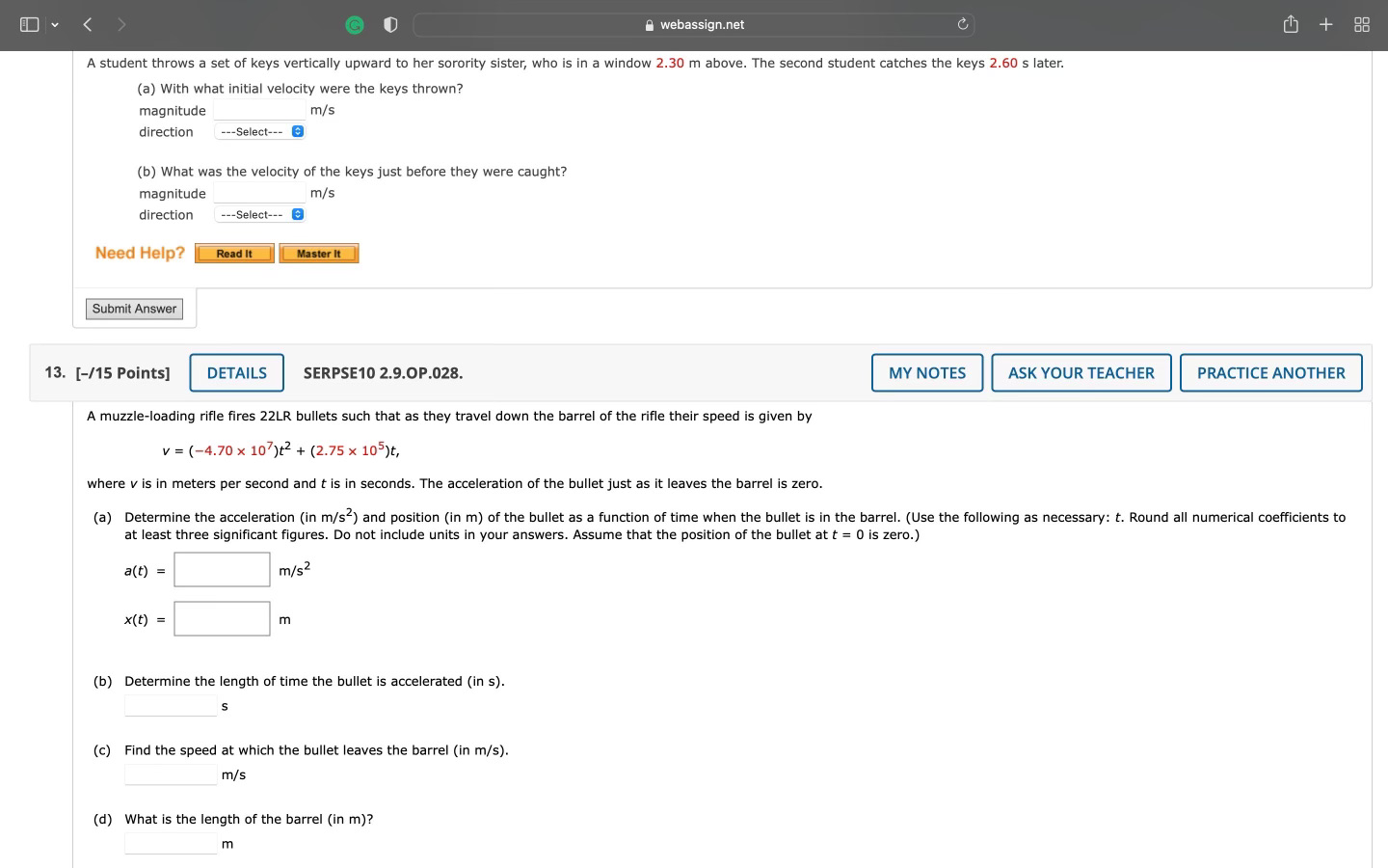 Submit Answer km 4. 5. [0/9 Points] DETAILS SERPSEIO 2.5.OP.011 .MI. A