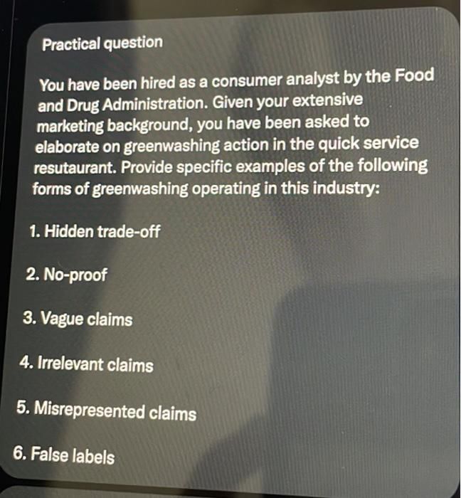 the Food and Drug Administration. Given your extensive marketing background, you have