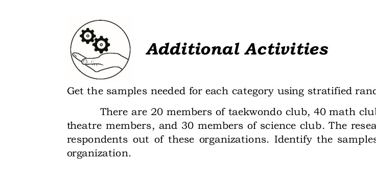 club, 40 math clul theatre members, and 30 members of science club.