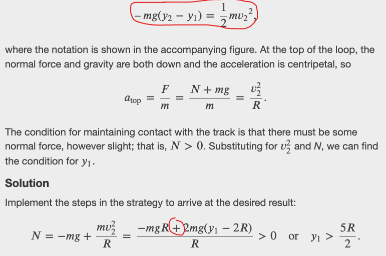 equation circled in red, but the sign is swapped from negative to