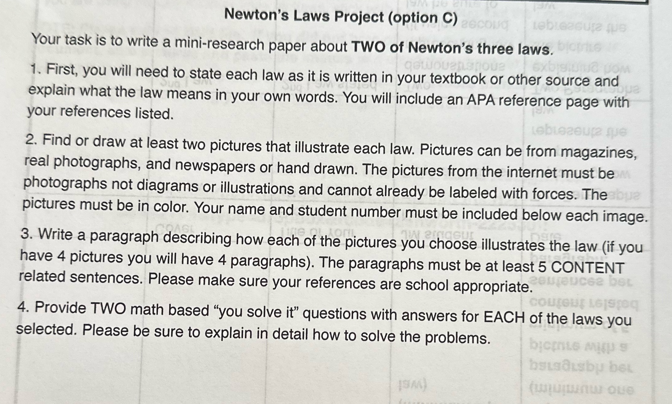 Please can someone support me with that Newton's Laws Project (option C)