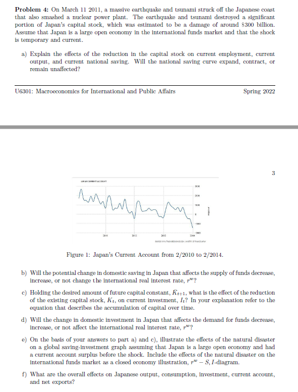  Problem 4: On March 11 2011, a massive earthquake and tsunami